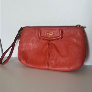Coach Coral Leather Wristlet
